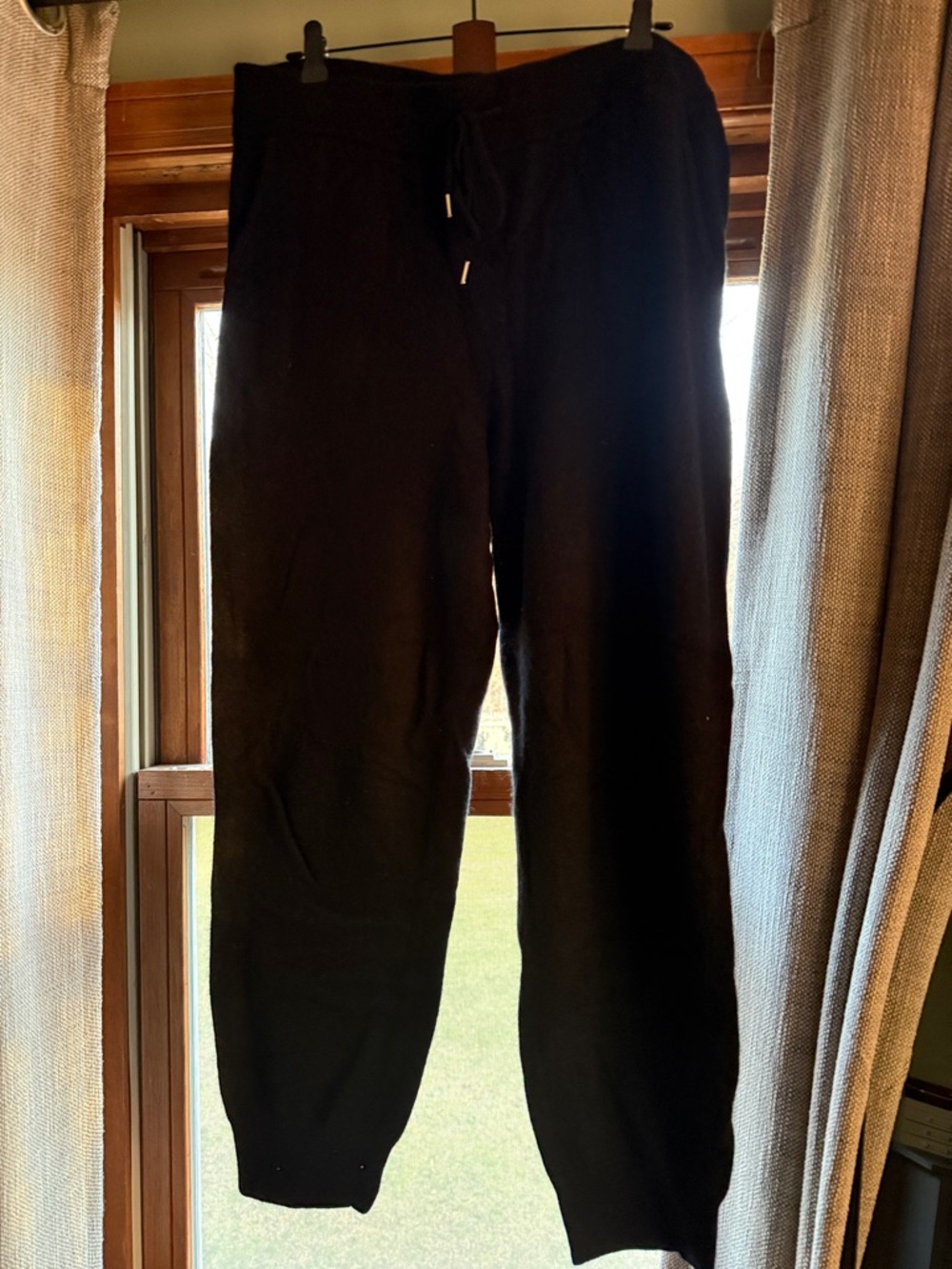 Quince Black Drawstring Cashmere Jogger Pants